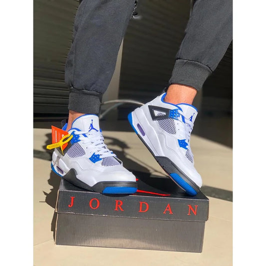 Air Jordan 4 - MotorSports Branco e Azul