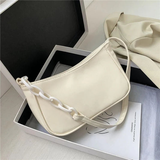 Bolsa de Ombro de Couro Alça com Elos