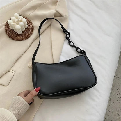 Bolsa de Ombro de Couro Alça com Elos