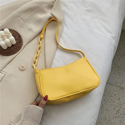 Bolsa de Ombro de Couro Alça com Elos